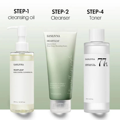 Solvanti x Sanlivna Korean Skincare Heartleaf 3-Piece Set