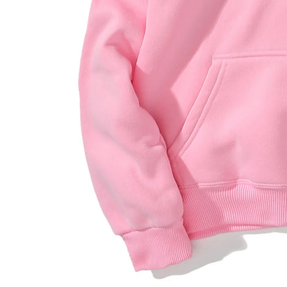 Pink Puff Flower Print Hoodie