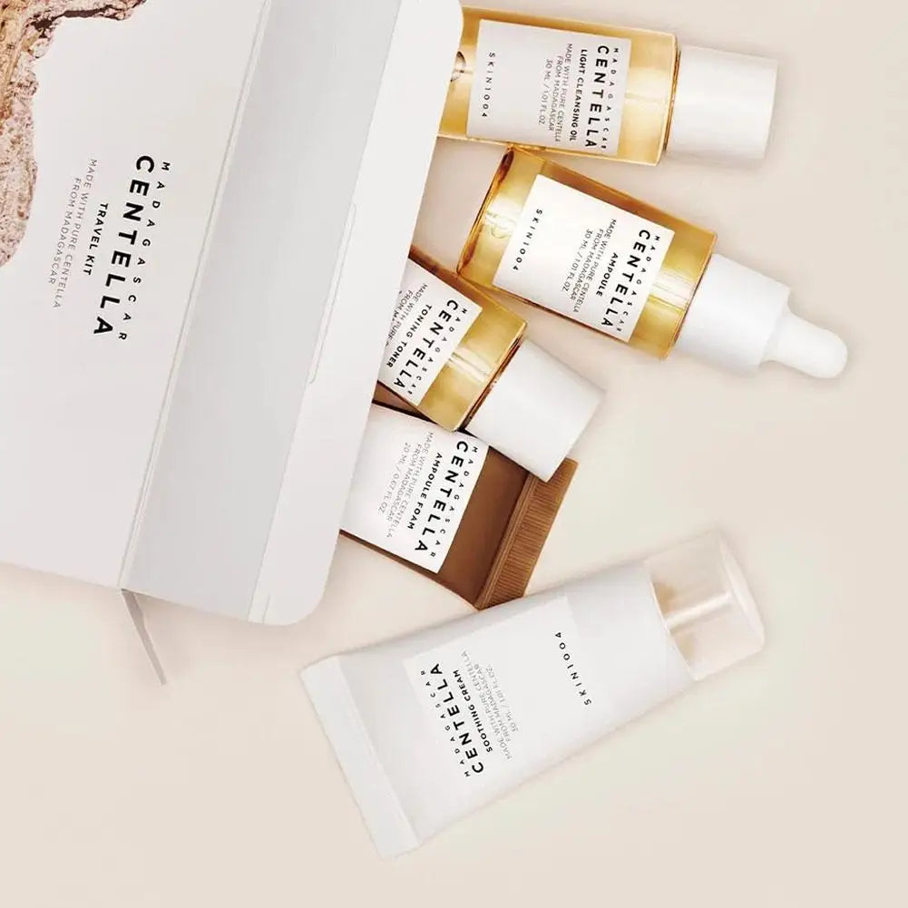 SKIN1004 Centella Asiatica Skin Care Set Moisturizing Toner & Cleanser & Ampoule Soothing Cream & Essence Toner & Essential Oil